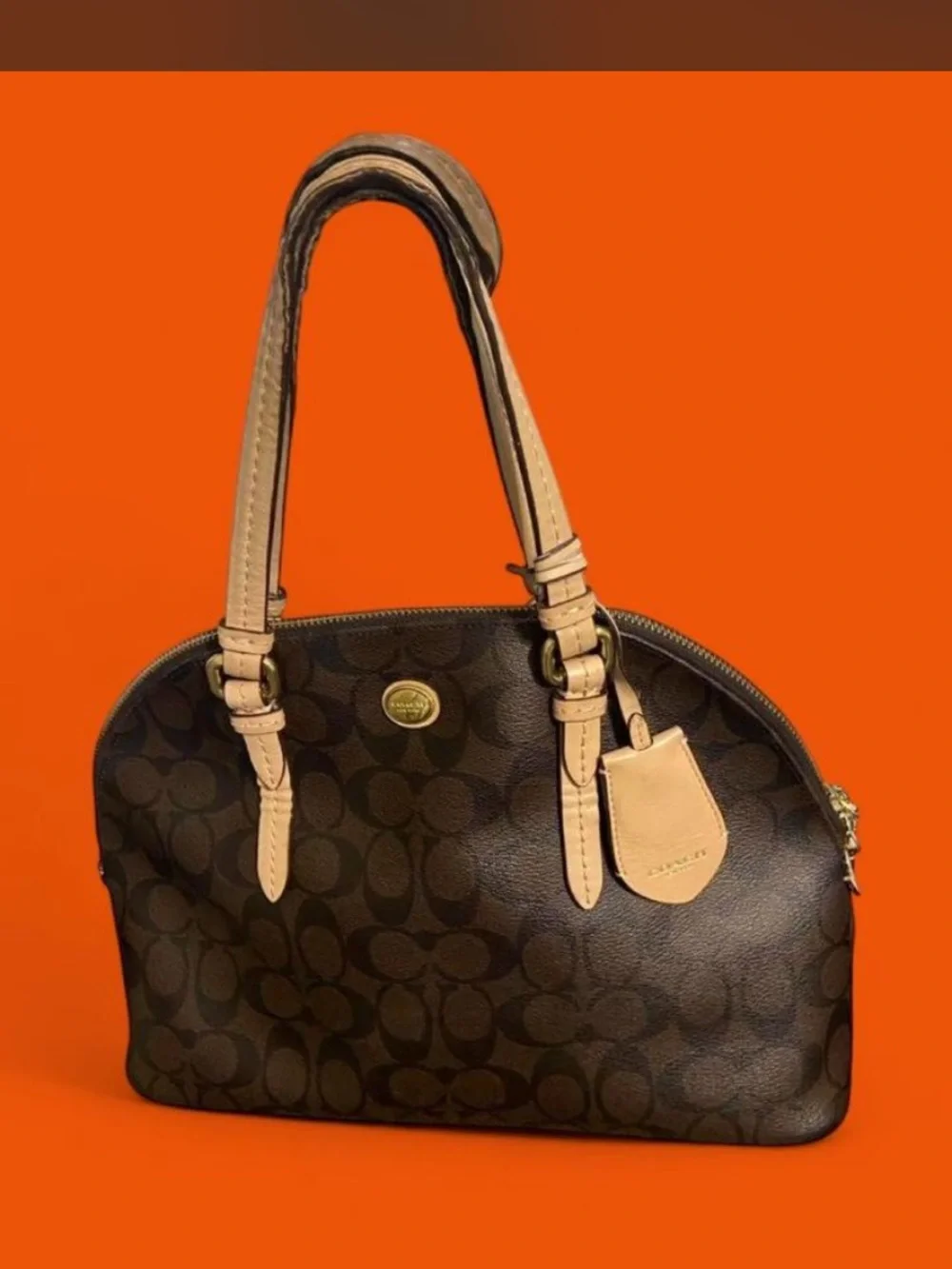 Coach Signature Peyton Cora Domed Satchel